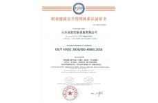太阳成tyc234cc职业健康安全管理体系认证证书